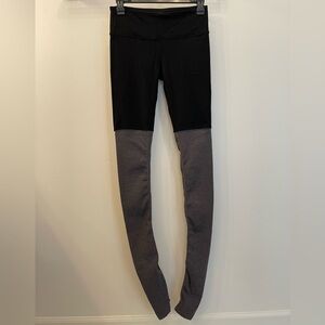 ALO YOGA Goddess Ribbed Legging Size S Black & Grey